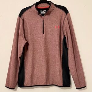 🌟SOLD🌟Under Armour ColdGear 1/4 Zip Pullover Heather Burgundy Black Men’s XL